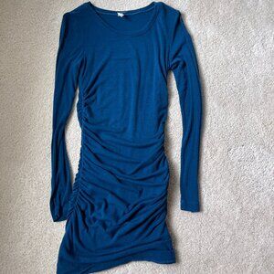 Anthropologie Daily Practice Blue Bodycon Athleisure Coastal Casual Dress Size S